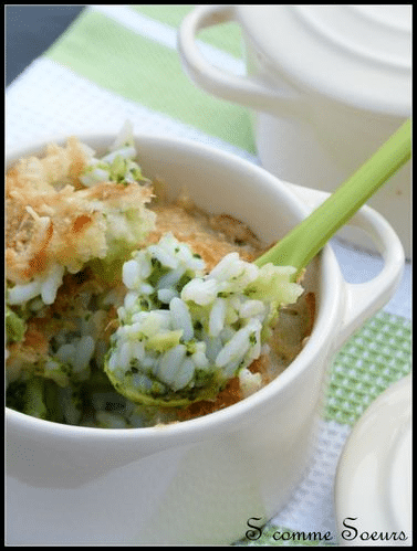 Petits gratins de riz et brocolis