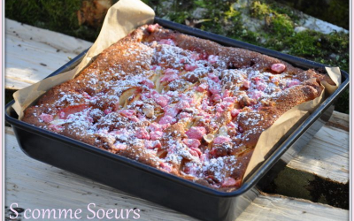 Gâteau aux pommes et aux pralines roses