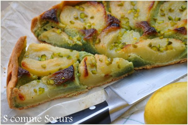 Tarte aux poires et à la pistache