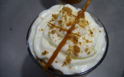 Verrine tiramisu express aux abricots caramélisés